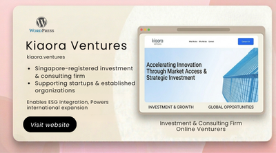 Kiaora Ventures — Investment Consulting WordPress Website